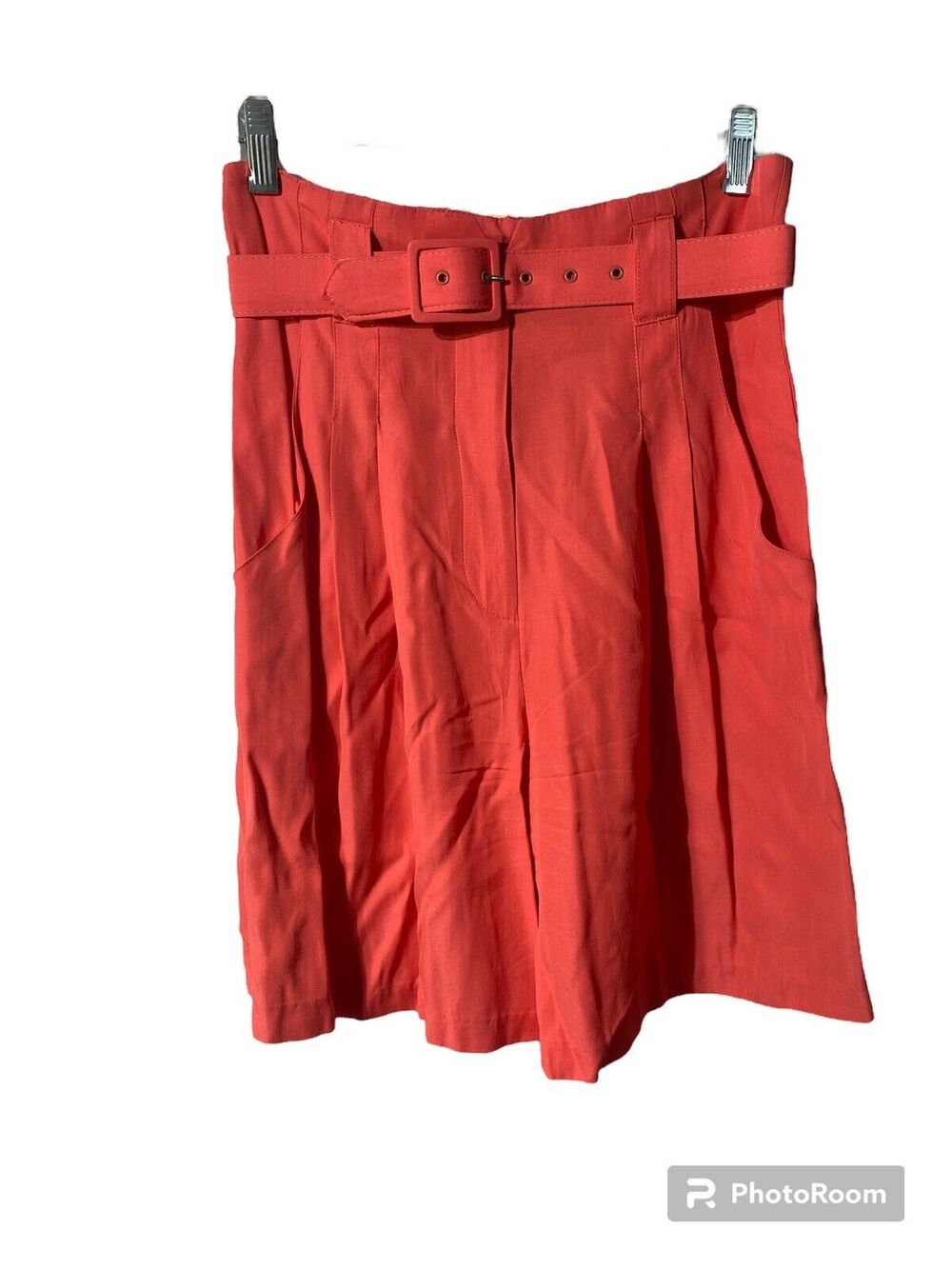 Vintage High Waisted Shorts Coral Pink Belted Waist Women's Size 7 Rampage